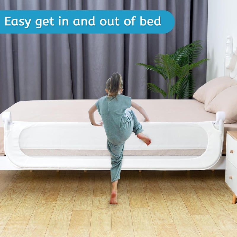 Y- STOP Bed Rail for Toddlers Convertible Toddler Bed Rails for Crib, Baby Bed Rail Guard, Sturdy Crib Rail Guard with Reinforced, Sturdy Crib Rail Guard with Anchor Safety (White) - Image 3